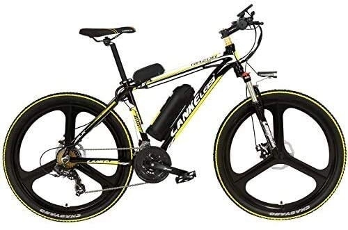 Electric Mountain Bike : MX3.8Elite 26 Inch Mountain Bike, 21 Speed 48V Electric Bike, Lockable Suspension Fork, Power Assist Bicycle with LCD Display plm46