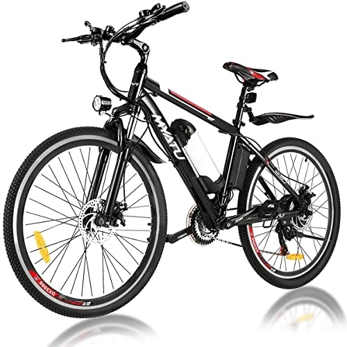 Electric Mountain Bike : MYATU 26" Electric Bike, Removable Lithium Battery, Up to 38 Miles, Shimano 21 Speed, Electric Mountain Bikes for Adults