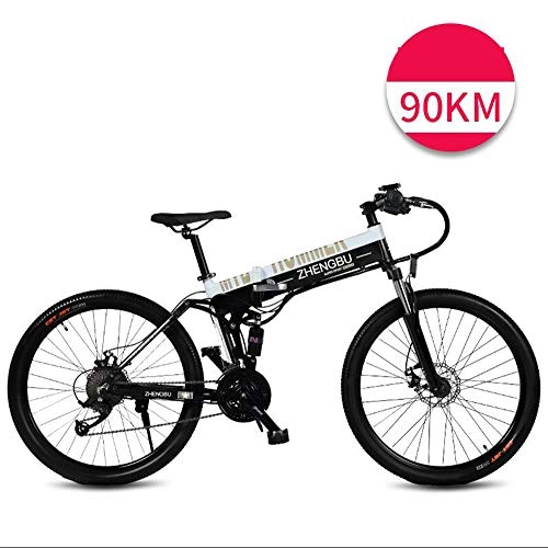 Electric Mountain Bike : MYYDD Electric Bike 48V 240W Men Folding Ebike 27 Speeds Mountain&Road Bicycle with 26inch Tire, Disc Brakes and 48V 10Ah Lithium Battery, B