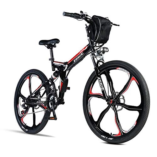 Electric Mountain Bike : MYYDD Electric Bike 48V 350W Men Folding Ebike 21 Speeds Mountain&Road Bicycle with 90-110KM Long-Range, Dual Disc Brake and LCD Display, A