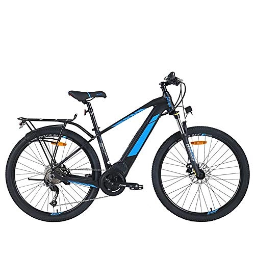 Electric Mountain Bike : NBWE Electric Power Mountain Bike 500 Lithium Battery Center Aluminum Alloy Frame Bicycle Disc Brake Bicycle 9 Speed Off-Road Cycling