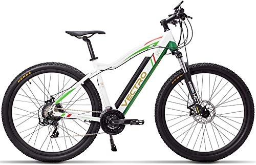 Electric Mountain Bike : NENGGE VECTRO 29 Inch Electric Bicycle, Mountain Bike, Hidden Lithium Battery, 5 Level Pedal Assist, Lockable Suspension Fork (Color : White Standard)