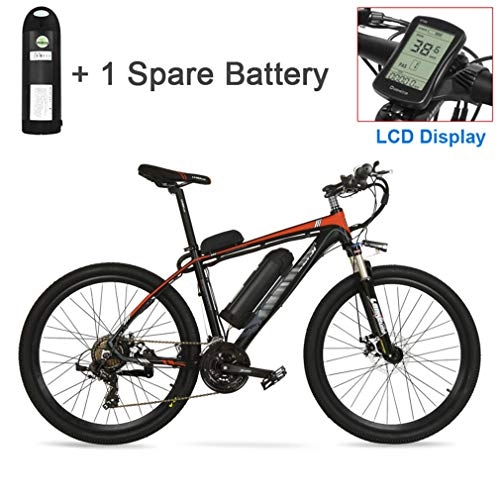 Electric Mountain Bike : NYPB Electric Bike, Motor 250W / 400W 26'' Pneumatic Tyres Seat Adjustable 36V48V Rechargeable Lithium Battery 21 Speed Shifter Pedal Assist Unisex Bicycle, Red, 48V 13AH 400W