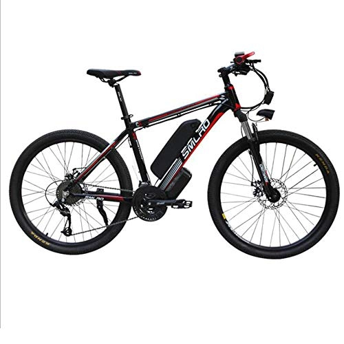 Electric Mountain Bike : Oito Electric Mountain Bike Bicycle Lithium Battery Aluminum Frame LCD Digital Display Control Mechanical Disc Brake Intelligent Brushless Toothed Motor, Black, 48V15AH500W29