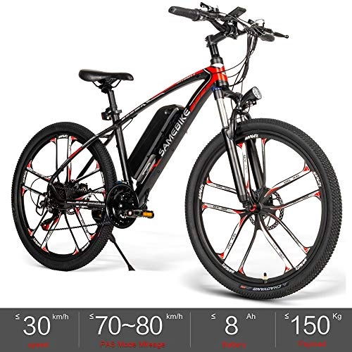 Electric Mountain Bike : OUXI MY-SM26 Mountain Bike, Electric City Bike Fat Tire 3 Modes Shimano 21 Speed with 48V 350W 8Ah Lithium-ion battery Bicycle Suitable for Men Women Adults