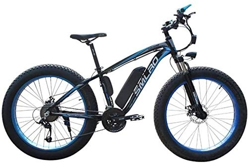 Electric Mountain Bike : PARTAS Sightseeing / Commuting Tool - E-Bike 48V 350W / 500W1000W Motor 13AH Lithium Battery Electric Bicycle 26 Inch Fat Tire Electric Bike (Color : Blue 1000W 13AH)