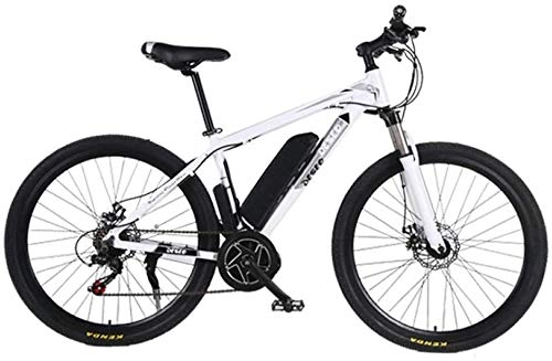 Electric Mountain Bike : PARTAS Sightseeing / Commuting Tool - Electric Mountain Bike, 250W 26-inch Electric Bike With Detachable 36V / 8AH Lithium-ion Battery, Lockable Front Fork (Color : White)