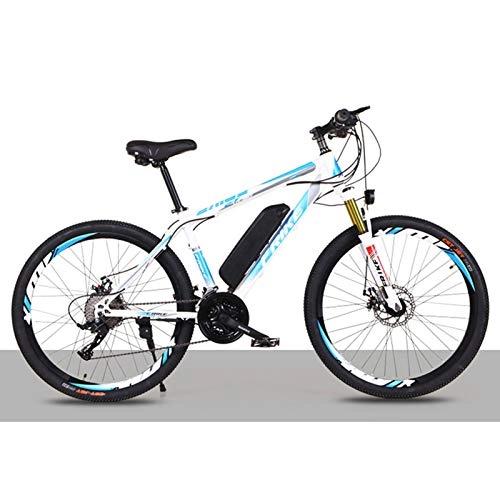 Electric Mountain Bike : Pc-Hxl Electric Mountain Bike, 250W Ebike 26'' Electric Bicycle with Removable 36V 8AH Lithium Battery, Professional 21 Speed Gears, White