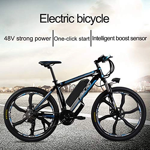 Electric Mountain Bike : PHASFBJ 26 Inch Electric Bicycle, 48V 350W Electric Bike with 21 Speed Ebike 350W Mountain Bike Torque Sensor System Oil and Gas Lockable Suspension Fork Ebike, 48V15AH
