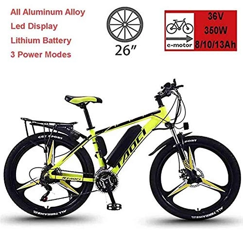 Electric Mountain Bike : PING Electric Bikes for Adult, Mens Mountain Bike, Magnesium Alloy Ebikes Bicycles All Terrain, 26" 36V 350W Removable Lithium-Ion Battery Bicycle Ebike, for Outdoor Cycling Travel Work Out