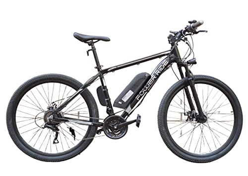 Electric Mountain Bike : POWER RIDE Eagle Electric Mountain Bike - 19" Aluminum Frame, 250W Power Motor, 27.5" Wheel, Speed 25KMH, Samsung Cell Removable 10.4AH Lockable Battery - 21 Speed Shimano TXZ500 Gear Shifters (Black)