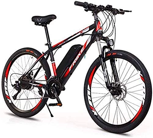 Electric Mountain Bike : Profession 26'' Electric Mountain Bike, Adult Variable Speed Off-Road Power Bicycle (36V8A / 10A) for Adults City Commuting Outdoor Cycling Inventory clearance ( Color : Black red , Size : 36V10A )
