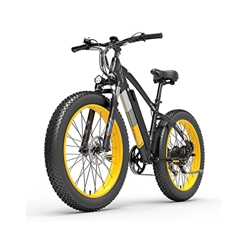 Electric Mountain Bike : QDCFY Lankeleisi Xc4000 Electric Fat Bike (Yellow)
