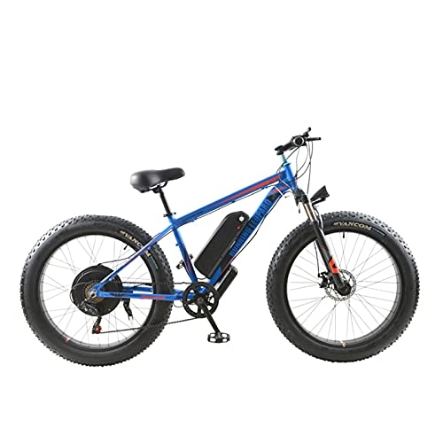 Electric Mountain Bike : QEEN Electric bicycle 48V 1000W 27.5inch Aluminum alloy Beach Bike mountain bike ebike snow bicycle front and rear dual oil brakes (Color : 48V 1000W Blue)