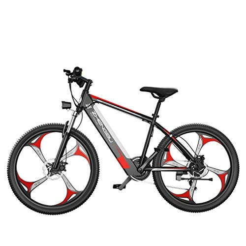 Electric Mountain Bike : Qinmo Electric bicycle, 26 Inch Electric Mountain Bike for Adult, 400W Electric Bicycle with 48V 10Ah Lithium Battery, Commute Ebike with 27 Speed Gear And Three Working Modes (Color : Red)