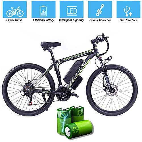 Electric Mountain Bike : QYL Upgraded Electric Mountain Bike, 48V / 10Ah Lithium-Ion Battery Removable Aluminum Alloy Pedal for Outdoor Cycling Travel Work Out, A