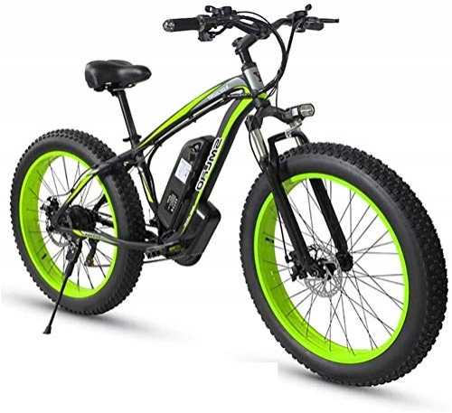 Electric Mountain Bike : RDJM Ebikes, 1000W 26inch Fat Tire Electric Bicycle Mountain Beach Snow Bike for Adults Aluminum Electric Scooter 21 Speed Gear E-Bike with Removable 48V17.5A Lithium Battery
