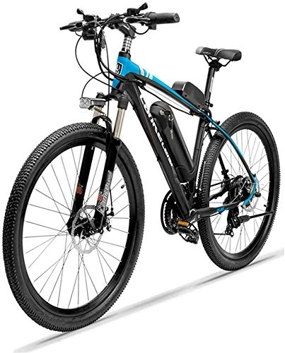 Electric Mountain Bike : RDJM Ebikes, 26'' Electric Bicycle for Adults, Electric Mountain Bike 250W 36V 10Ah Removable Large Capacity Lithium-Ion Battery 21 Speed Gear Double Disc Brake (Color : Blue)