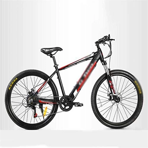 Electric Mountain Bike : RDJM Ebikes, 26 in Electric Bikes Double Disc Brake Shock Absorber, 48V / 9.6Ah Invisible Lithium Battery Mountain Bike LED Display Outdoor Cycling Travel Work Out (Color : Black)