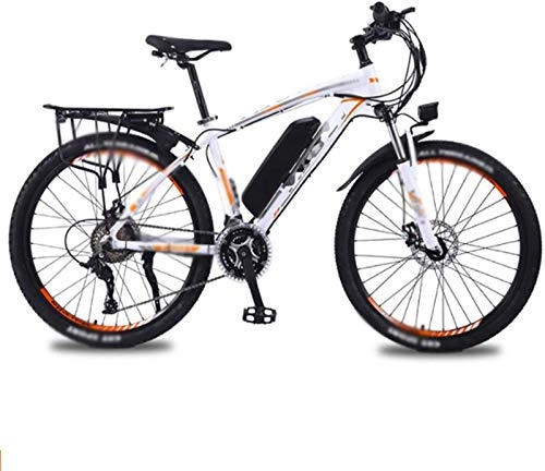 Electric Mountain Bike : RDJM Ebikes, 26 inch Electric Bikes Mountain Bicycle, 36V13A lithium battery Bike 350W Motor LED headlights Bikes (Color : Orange)