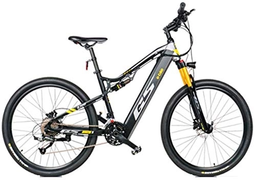 Electric Mountain Bike : RDJM Ebikes, 27.5 inch Electric Bikes Air-pressure shock-absorbing fork, 48V / 17.5A Bicycle for Outdoor Cycling Travel Work Out Adult for Mens (Color : Gray)
