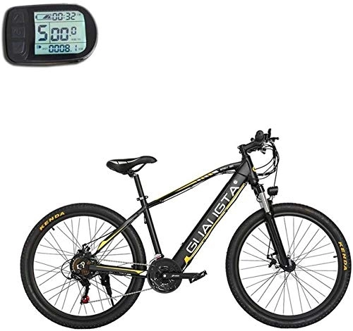 Electric Mountain Bike : RDJM Ebikes, Adult 27.5 Inch Electric Mountain Bike, 48V Lithium Battery, Aviation High-Strength Aluminum Alloy Offroad Electric Bicycle, 21 Speed (Color : A, Size : 80KM)