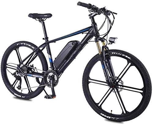 Electric Mountain Bike : RDJM Ebikes, Electric Mountain Bike, 350W 26" Adults Urban E-Bike Removable Lithium Battery 27 Speed Dual Disc Brakes Aluminum Alloy Frame Unisex (Color : Black, Size : 8AH)