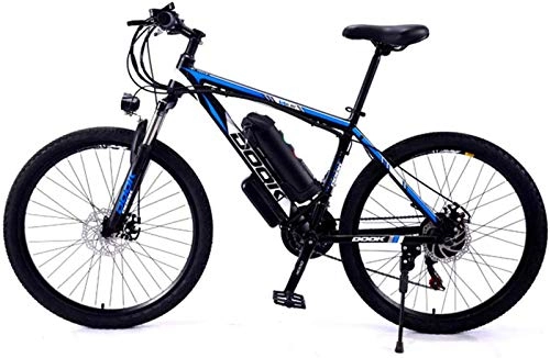 Electric Mountain Bike : RDJM Electric Bike 26 Inch Mountain Electric Bicycle 36V250W8AH Aluminum Alloy Variable Speed Dual Disc Brake 5-Speed Off-Road Battery Assisted Bicycle Load 150Kg (Color : Black)