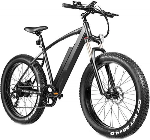 Electric Mountain Bike : RDJM Electric Bike 4.0 Fat Tire Electric Bicycle 26inch 48V 500W Mountain Snow Electric Bikes for Adults Suspension Shock Absorber Fork Rebound Lock Out 7-Speed Gear Shifts Recharge System