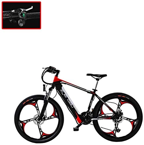 Electric Mountain Bike : RDJM Electric Bike Adult 26 Inch Electric Mountain Bike, 250W 48V Lithium Battery 27 Speed Electric Bicycle, With LCD Display Instrument (Color : C)