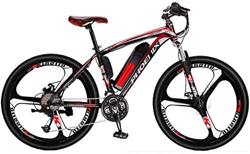 Electric Mountain Bike : RDJM Electric Bike, Adult 26 Inch Electric Mountain Bike, 36V Lithium Battery / 27 speed High-Strength High-Carbon Steel Frame Offroad Electric Bicycle (Color : A, Size : 10.4AH)