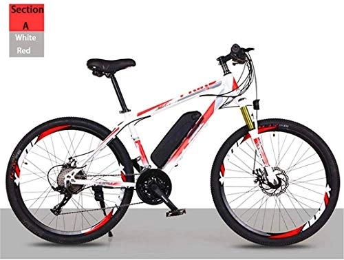 Electric Mountain Bike : RDJM Electric Bike, Adult Off-Road Electric Bicycle, 26'' Electric Mountain Bike with Removable Lithium-Ion Battery 21 / 27 Variable Speed Lithium Battery Beach Cruiser for Adults