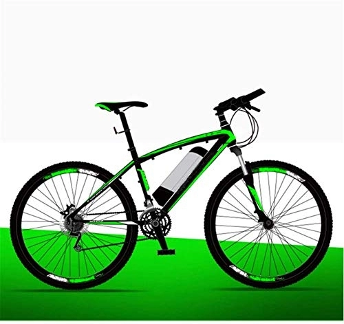 Electric Mountain Bike : RDJM Electric Bike, Adults Electric Assist Bicycle, 21 Speed with Helmet 26 Inch Travel Electric Bicycle Dual Disc Brakes Gear Mountain E-Bike Up To 130 Kilometers (Color : Green, Size : B)