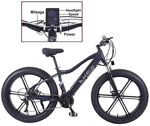 Electric Mountain Bike : RDJM Electric Bike Electric Bicycle 26'' Bike Mountain for Adult with Large Capacity Lithium-Ion Battery 36V 350W 10Ah Battery Capacity And Three Working Modes (Color : Black)