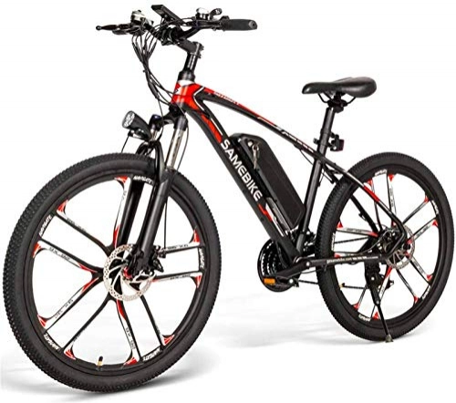 Electric Mountain Bike : RDJM Electric Bike Electric Mountain Bike 26" 48V 350W 8Ah Removable Lithium-Ion Battery Electric Bikes for Adult Disc Brakes Load Capacity 100 Kg (Color : Black)
