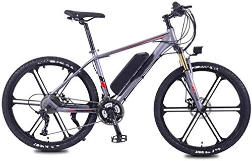 Electric Mountain Bike : RDJM Electric Bike, Electric Mountain Bike, 350W 26" Adults Urban E-Bike Removable Lithium Battery 27 Speed Dual Disc Brakes Aluminum Alloy Frame Unisex (Color : Grey, Size : 13AH)