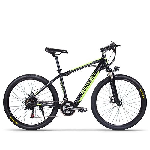 Electric Mountain Bike : RICH BIT TP800 17*26inch Mountain Electric Bike 250Watt 36V Frame in Battery Shimano 7 Gears with One Touch Smart Bike Computer and Mechanical Disc Power Off Brake