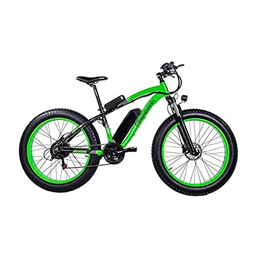 Electric Mountain Bike : Rindasr 26 Inch fold Electric Bicycle adult, 21 Speed electric Mountain bike, 48V 17Ah Large Capacity Battery, 5 Level Pedal Assistelectric bicycle kit (Color : Green)