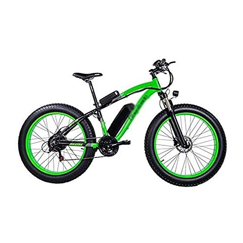 Electric Mountain Bike : Rindasr 26 Inch fold Electric Bicycle adult, electric bicycle kit 21 Speed electric Mountain bike, 48V 17Ah Large Capacity Battery, 5 Level Pedal Assist Electric car (Color : Green)
