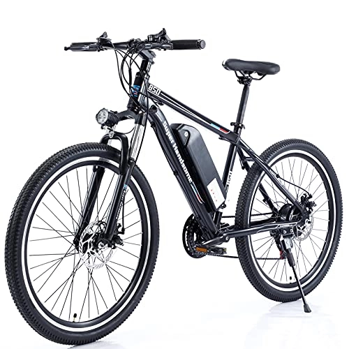 Electric Mountain Bike : Rstar Electric Bike Electric Mountain Bikes with 26" Tire 350W Motor, 21 Speed Gears, Removable 48V 10.5AH Lithium-Ion Battery E-Bike for Adult