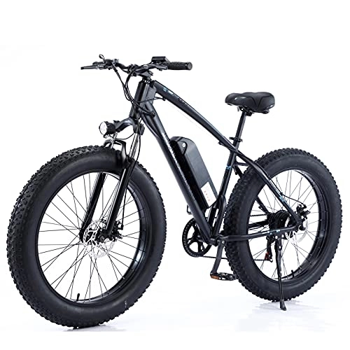 Electric Mountain Bike : Rstar Waterproof Electric Snow Bike 26" 4.0 Fat Tire Electric Snow Bike 500W 48V Removable Battery with Professional 7 Speed Speed Brushless Motor