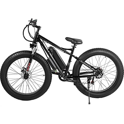 Electric Mountain Bike : RuBao Electric Bikes for Adults, 350W Electric Mountain Bike 15MPH, Electric Bicycles with 26 Inch 4.0 Fat Tires 7 Speed Gear Full Suspension Professional 21 Speed Gears