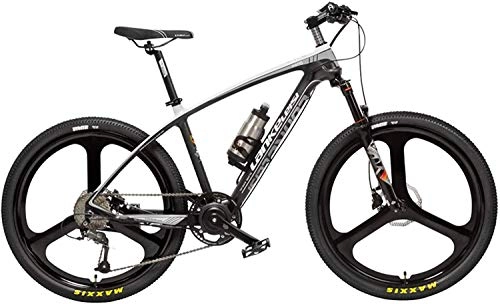 Electric Mountain Bike : S600 26 Inch Power Assist E-bike 240W 36V Removable Battery Carbon Fiber Frame Hydraulic Disc Brake Torque Sensor Pedal Assist Mountain Bike (Color : Black White, Size : 6.8Ah+1 Spare Battery)