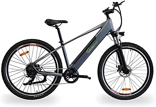 Electric Mountain Bike : SachsenRad E-Bike R8 Flex Bike | 27.5 Inch 250 W Motor, 36 V / 8 Ah Lithium Battery, 25 km / h, Shimano 7-Speed Gears, Disc Brakes, LED Display, Kenda Tyres, Front Light with StVZO Certified | Grey