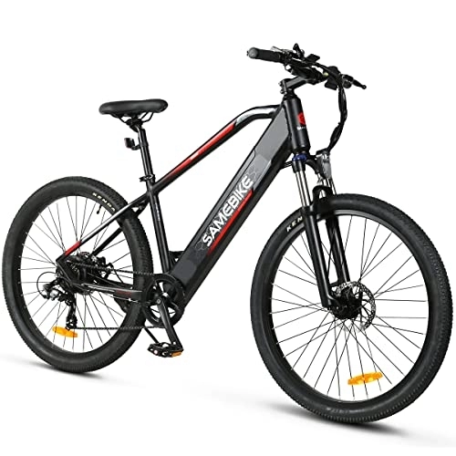 Electric Mountain Bike : SAMEBIKE 27.5'' Electric Bike for Adult, MY275 Spoked Wheel Version E-Bike with 48V 10.4AH Removable Lithium-Ion Battery, Professiona Electric Bicycle, Shimano 7-Speed, Black