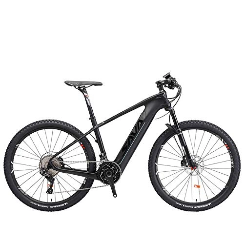 Electric Mountain Bike : SAVADECK Knight9.0 Carbon Fiber e bike 27.5 inch Electric Mountain Bike Pedal-assist MTB Pedelec Bicycle with Shimano DEORE XT M8000 2 x 11 Speed and Removable 36V / 10.4Ah SAMSUNG Li-ion Battery