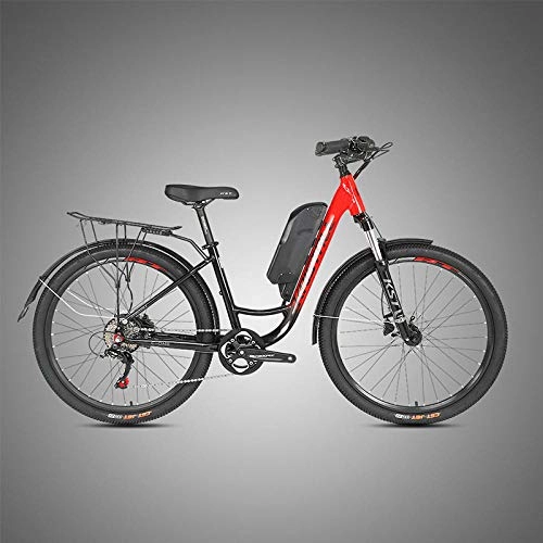 Electric Mountain Bike : SChenLN Travel bicycle, adult power-assisted bicycle, 36V lithium battery, suitable for work, outdoor outing, fitness exercise-Black red_27.5 * 16 inch