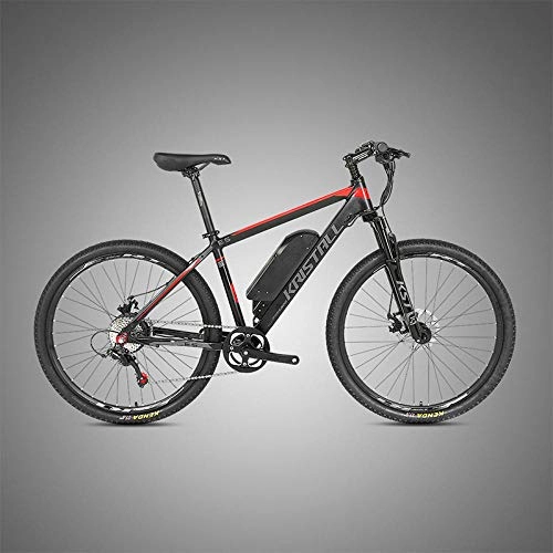 Electric Mountain Bike : SChenLN With 36V lithium battery, 26-inch auxiliary electric bicycle, smart bicycle, 27.5-inch off-road bicycle-Black red_26 inch*17 inch