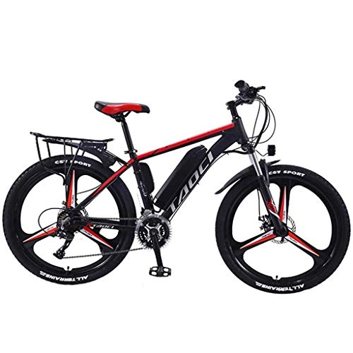 Electric Mountain Bike : Seesaw Adult Electric Bicycle, 8Ah / 10Ah / 13Ah Removable Large-Capacity Lithium Battery Smart Electric Mountain Bike Aluminum Alloy Electric Commuter Bike, Black, 13Ah 21 speed