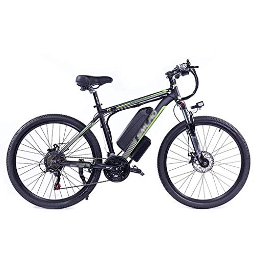 Electric Mountain Bike : Seesaw Adult Electric Bicycles, Smart Mountain Bikes Can Move 48V / 10Ah Large Capacity Lithium Ion Battery 360W Aluminum Alloy Commuter Electric Bicycle, Black green